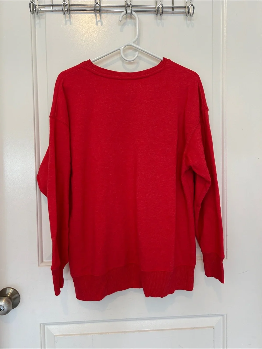 Holiday Time Red Christmas Trees Graphic Crewneck Sweater